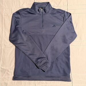 Adidas Textured Blue Zip Pullover